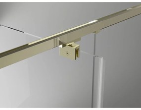 Mexen Exo, výklopné sprchové dvere 125 cm, číre sklo, zlatá, 819-125-000-50-00