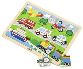 Viga drevené puzzle 24 dielikov - doprava