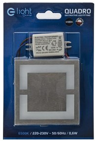 Schodiskové LED svietidlo Quadro, 1x LED 0,6w, 6500k, s