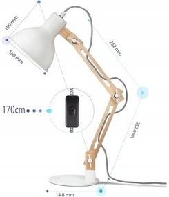 Stolová lampa 1xE27/40W/230V biela