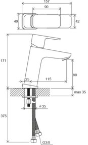 Ravak X070129 - Umývadlová batéria FREE 17,1 cm lesklý chróm