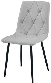 Svetlo sivá jedálenská stolička LIBRA s čiernymi nohami