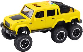 LEAN Toys Terénne vozidlo Fricative Drive Lights Sounds Yellow 6x6 1:16