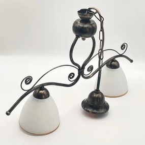 Luster na reťazi RETRO 2xE27/60W/230V bronzová/patina