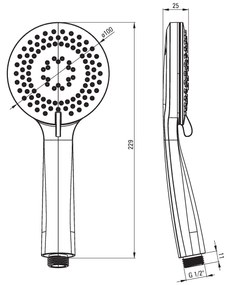 Deante Arnika, sprchový stĺp 800mm s 3-funkčnou ručnou hlavicou, zlatá lesklá, DEA-NQA_Z51K
