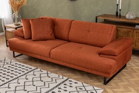 Praktická trojmiestna rozkladacia pohovka Mustang, 239 x 99 cm, oranžová