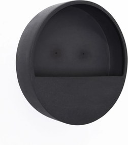 Kvetináč na stenu MURA, sklolaminát, Ø 40 cm, čierna
