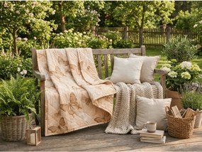 Letná prikrývka BUTTERFLY 140x200 cm, marhuľová