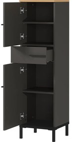 Tmavosivá kúpeľňová skrinka v dekore duba 34x123 cm Yonkers - Germania