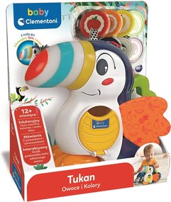 Interaktívna hračka Tukan Adrian Ovocie a farby Sorter žetóny Poľský jazyk Clementoni 50383