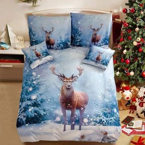 Obliečky Homa NAVI BLUE DEER 3-dielna sada 140x200 cm