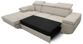 Rozkladacia rohová sedacia súprava s úložným priestorom do L CASTELO ľavá sivá