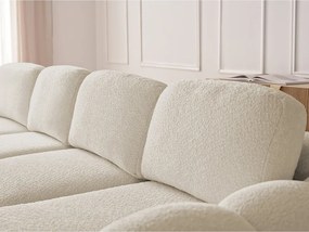 Béžová rozkladacia/s úložným priestorom rohová pohovka z textílie buklé (pravý roh/s leňoškou) Montaigne – Bobochic Paris