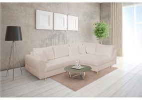 Béžová rohová pohovka z textílie buklé (pravý roh) Ariella – Ropez