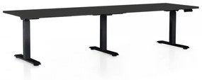 Výškovo nastaviteľný stôl OfficeTech Long, 260 x 80 cm, čierna podnož