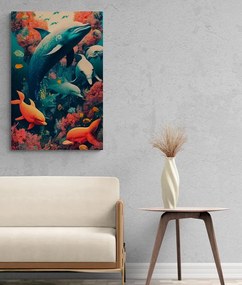 Obraz surrealistické delfíny Varianta: 40x60