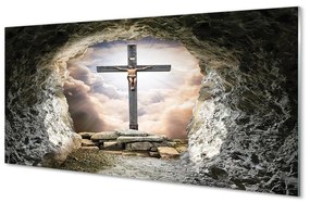 Sklenený obraz Cave ľahký cross Jesus 100x50 cm