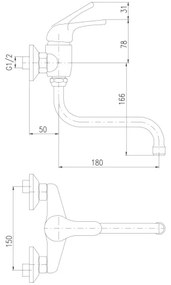 RAV Slezák SAJ001.5/21 - Umyvadlová batéria JUNIOR červená/modrá/žltá