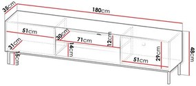 TV skrinka Probazzo 2KW (čierna) . Vlastná spoľahlivá doprava až k Vám domov. 1106255