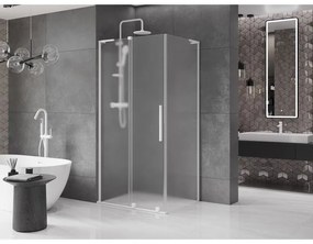 Mexen Velar L, sprchový kút s posuvnými dverami 120 x 80 cm, 8mm sklo námraza, biela matná, 871-120-080-33-20