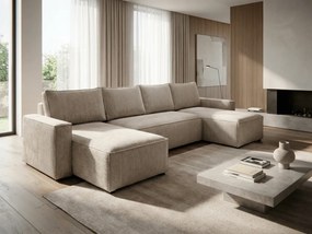 Béžová sedacia súprava do U SMART COSARO 295x140 cm