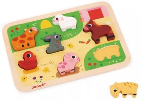 Drevené vkladacie puzzle 3D - Zvieratká na farme