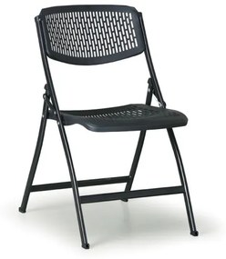 Skladacia stolička s kovovou lakovanou konštrukciou CLICK, čierna