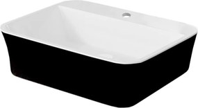 Besco Doskové umývadlo z liateho mramoru Assos S-Line BW UM D-OPB 51x41x15 cm, s otvorom pre batériu