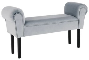 Lavica, Velvet látka, svetlosivá/čierna, BURDA