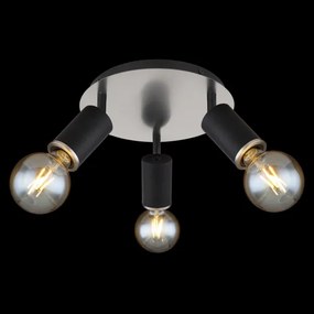 Globo 54032-3B - Bodové svietidlo JOSEBA 3xE27/60W/230V čierne drevo