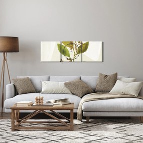 Obraz - Akvarelová vetvička N⁰1 (s hodinami) (90x30 cm)