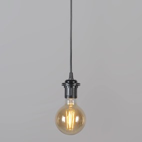 Sada 2 retro závesných svietidiel čiernych 50 cm - Granny Frame