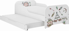 Wooden Toys Detská posteľ MIKI 160x80 WIOSKA INDIAN s funkciou spania