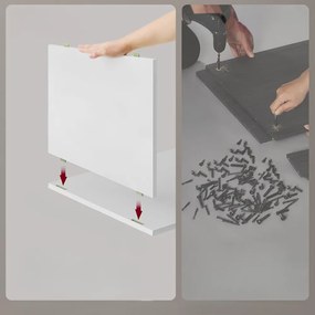 Nočný stolík s funkciou nabíjania LUCIANO, 35x45x58,3cm, biela Vasagle