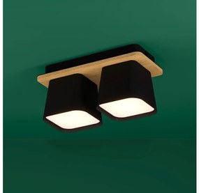 Eglo 390007 - Stropné svietidlo RUSCIO 2xE27/40W/230V čierna/hnedá