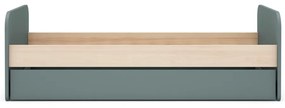 Sivozelená detská posteľ v dekore borovice s výsuvným lôžkom s úložným priestorom s roštom 90x200 cm Esteban – Marckeric