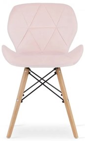 Jedálenská stolička LAGO ružová (hnedé nohy)
