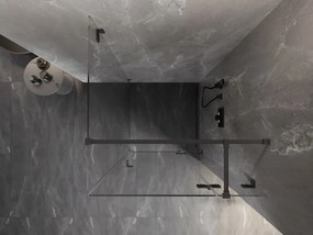 Mexen Lunar T výklopný sprchový kút pravý 120 x 120 cm, číre sklo, grafitová, 834T-120-120-95-00-P