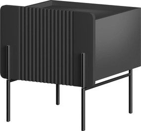 Nočný stolík Malmi 45 cm - čierny mat / čierna
