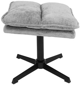 Relaxačné otočné kreslo KATANIA s podnožkou, svetlosivé