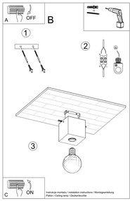 Stropné svietidlo v prírodnej farbe 10x10 cm Gabi – Sollux