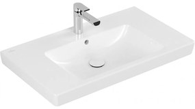 VILLEROY &amp; BOCH Subway 2.0 umývadlo na skrinku s otvorom (spodná strana brúsená), s prepadom, 800 x 470 mm, biela alpská, s povrchom CeramicPlus, 71758GR1