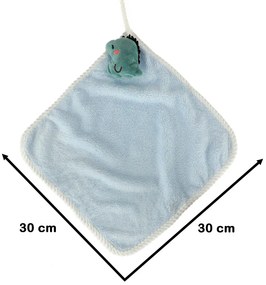 KIK Detský uterák na ruky pre materské školy 30x30cm modrý dinosaurus