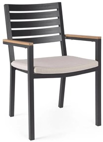 Antracitové kovové záhradné stoličky v súprave 4 ks Henna – Bizzotto