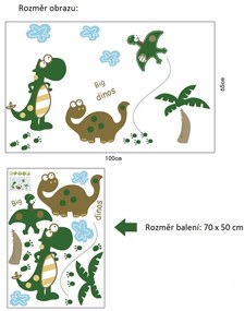 Veselá Stena Samolepka na stenu na stenu Kreslené Dinosaure