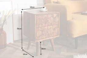 Dizajnový nočný stolík Justice, 40 cm, sheesham