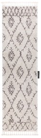 Dywany Łuszczów, Koberec behúň Berber Fez cream, 60x300, biela, obývacia izba