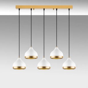 Luster na lanku YILDO 5xE27/40W/230V biela/zlatá