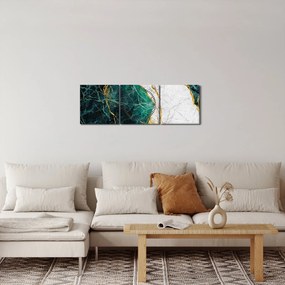 Obraz - Tyrkysový mramor (s hodinami) (90x30 cm)