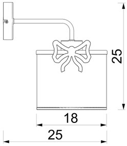 Detská nástenná lampa SWEET 1xE27/15W/230V biela/červená/mašle